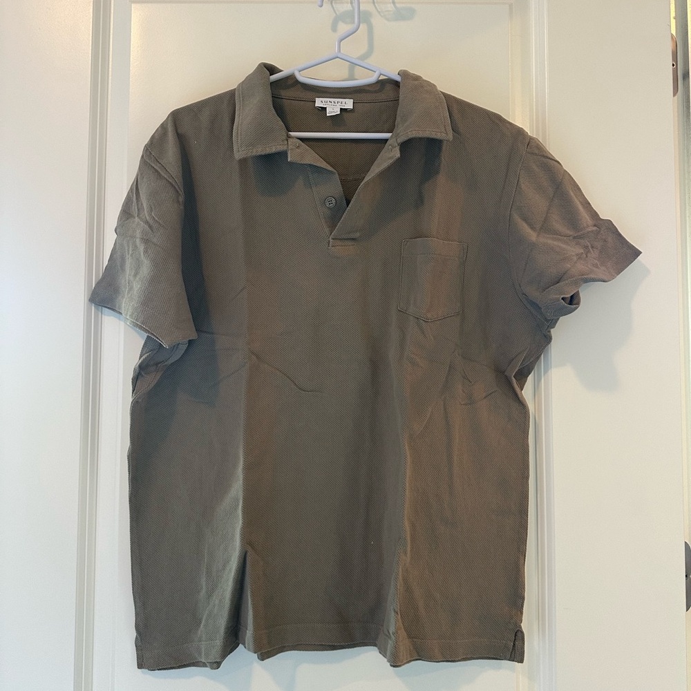 Sunspel Riviera Polo Olive